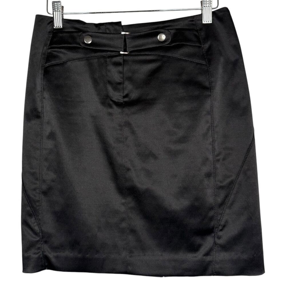 bebe black stretchy shiny pencil skirt Size 4‎